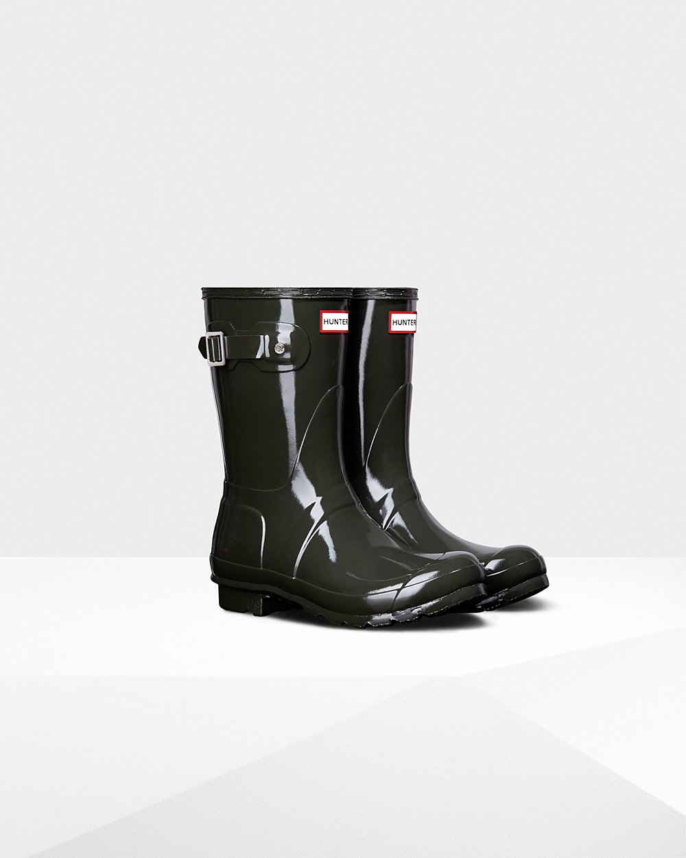 Women Hunter Original Gloss | Short Rain Boots Dark Olive | NZ-97834-UJDY